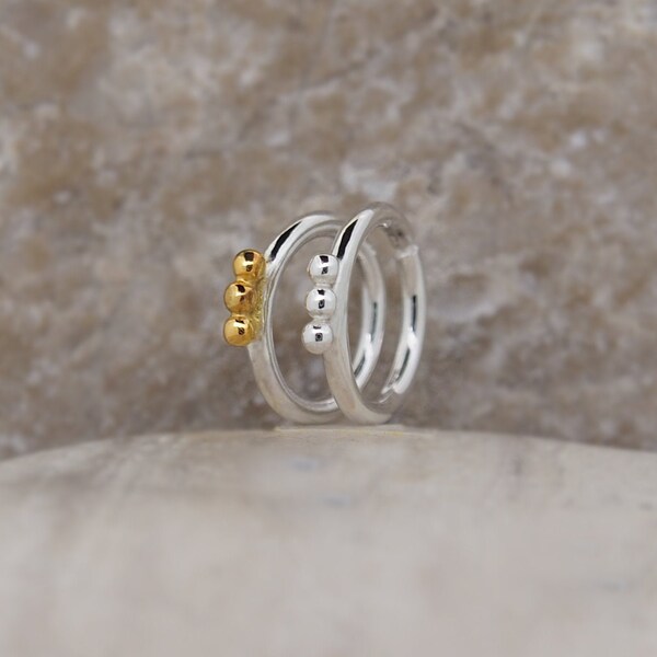 Helix, Conch, Tragus Ring Gold Silver Ball - Also as Cartilage Hoop, Nose piercing