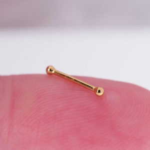 Tiny Gold Ball Stud Earrings: Minimalist Double Bead Jewelry