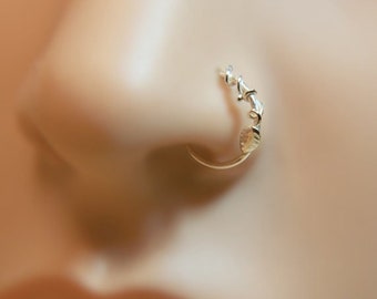 Nose Ring Hoop - Helix Earring - Tragus Ring - Cartilage Earring - Nose Ring - Sterling Silver - 20 gauge 7 mm Inner Diameter Hoop