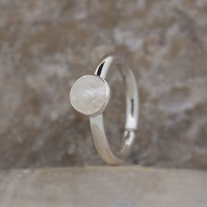 Tragus Hoop Earring Silver - Also as Cartilage, Helix, Conch, Nose piercing ring - Pearl