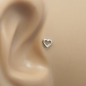 Tragus Earring Heart Tragus Earring Cartilage Earring Nose Ring Stud 14K Yellow Gold Filled Heart Tragus Stud Tragus Piercing STERLING SILVER