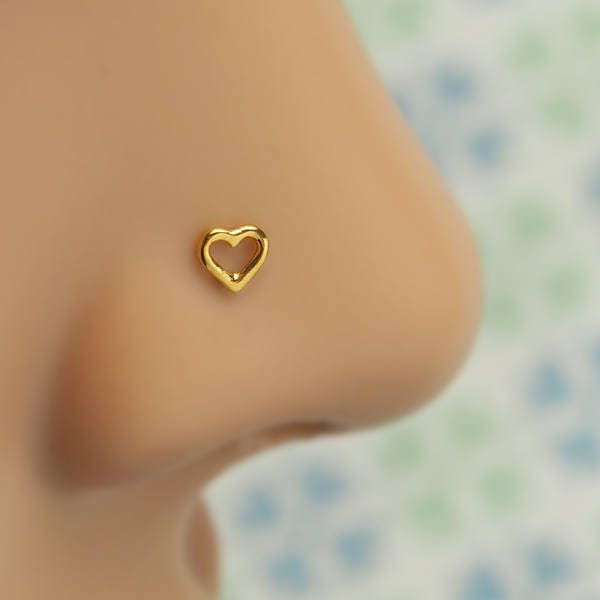 Nose Stud - Nose Ring - Tragus Earring - Cartilage Piercing - Nose Jewelry - Sterling Silver - Valentine Heart Nose Ring Stud Nose Piercing