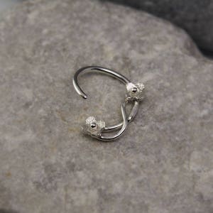 Nose Ring Nose Hoop Nose Piercing Helix Earring Tragus Earring Cartilage Piercing Sterling Silver 8mm Inner Diameter Flower Hoop image 6