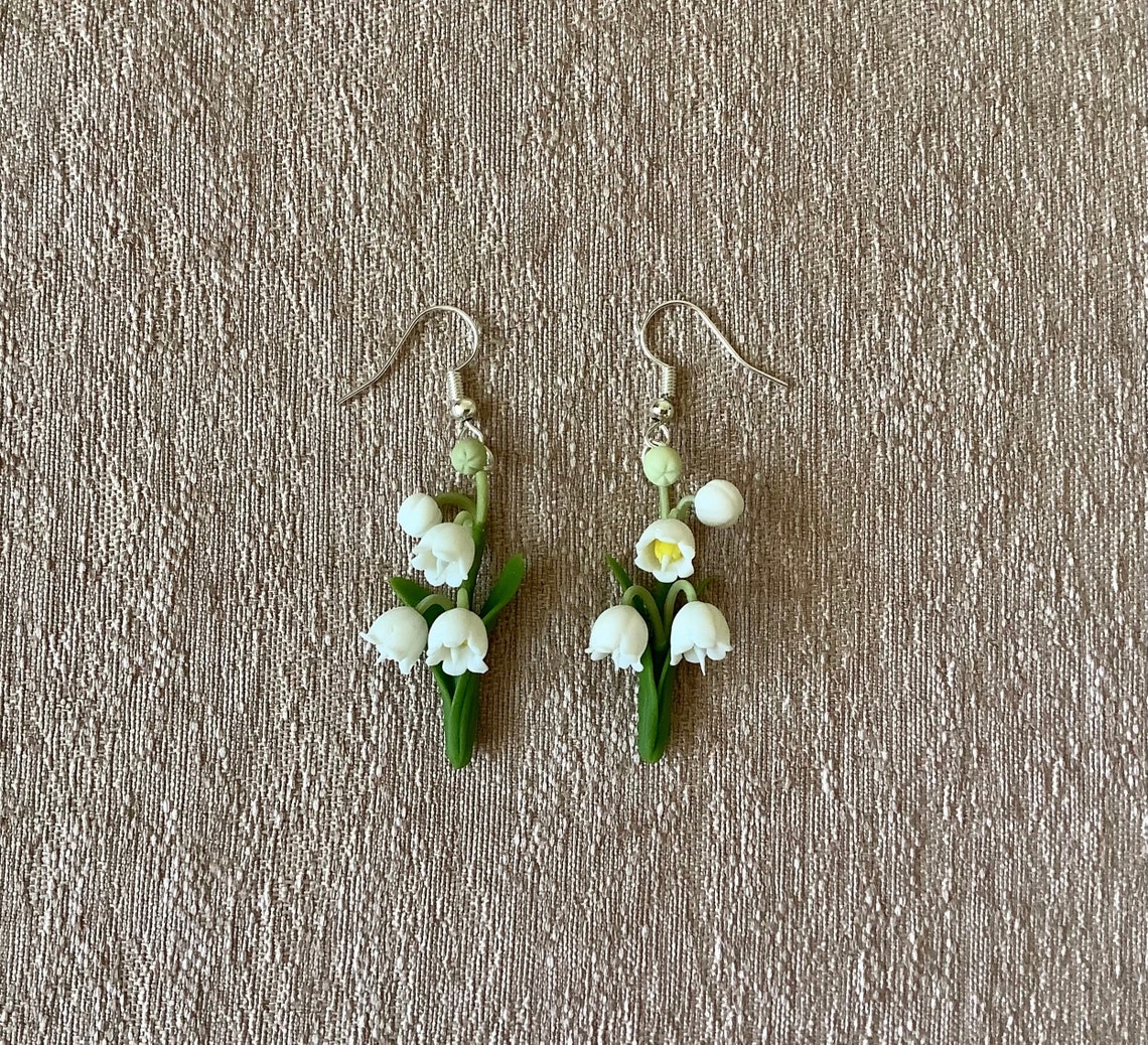 Lily of the Valley Earrings spring Flowers Earrings white Etsy