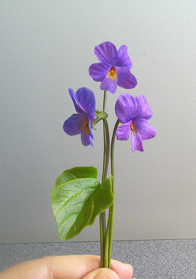 Wild violets Clay flowers Bouquet of violets Floral Etsy