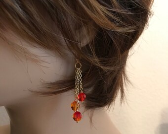 Crystal Earrings: Fall Colors Swarovski Crystals