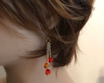 Kristall Ohrringe: Herbst Farben Swarovski-Kristallen