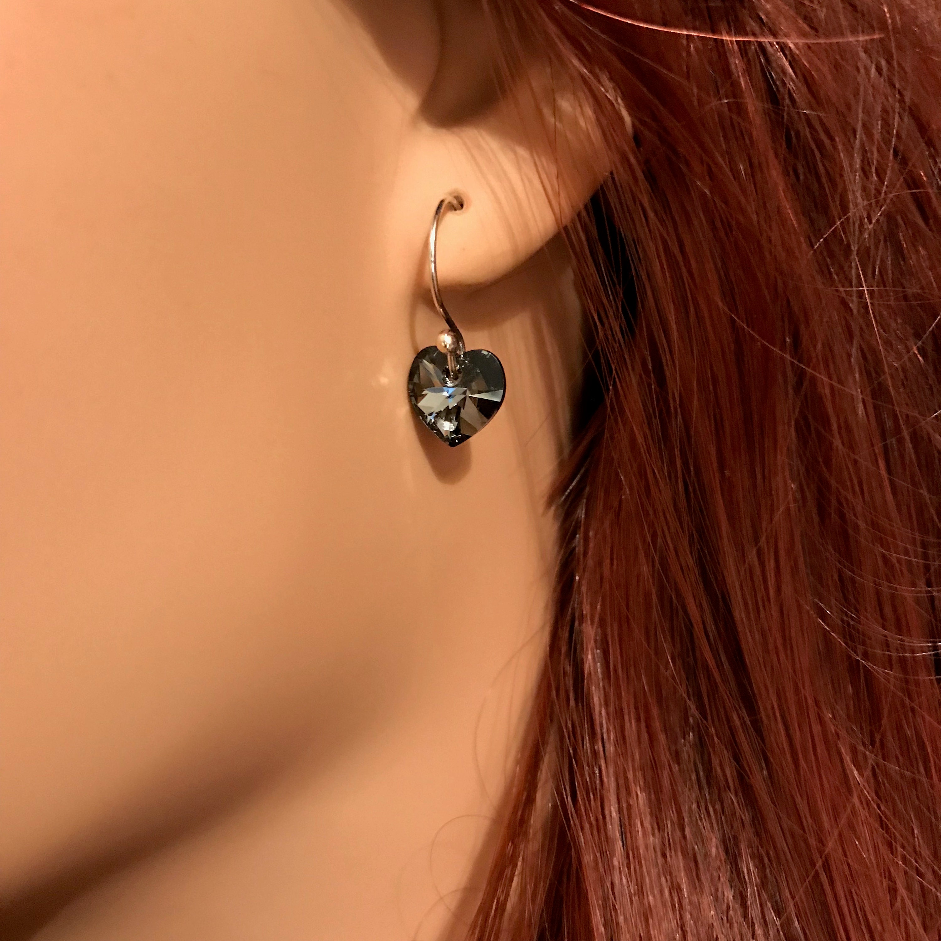 Swarovski heart crystal earrings - Etsy 日本