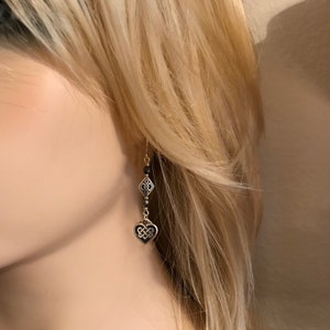 Celtic Earrings: Celtic Heart and Celtic Diamond with Czech Glass Accent beads