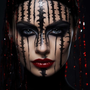 Halloween Woman Face, Download digitale JPG, Horror spaventoso, Woman Face Wall Art