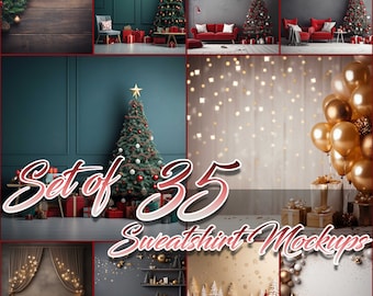 35 Christmas Bundle JPG Files, Christmas Mockup Background, JPG Digital Backdrop, Christmas Bundle, Digital Download