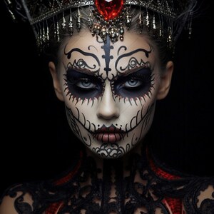 Halloween Woman Face, Download digitale JPG, Horror spaventoso, Woman Face Wall Art
