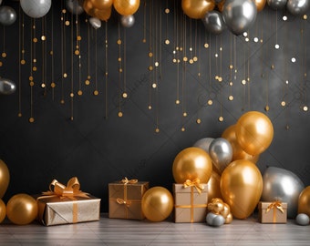 Party Gold Black Background, JPG Digital Background, Digital Backdrops, Background Mockup, Digital Download, Birthday Photo Backdrop