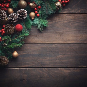 Christmas Wood Flatlay backdrop, Gold White Background, JPG Digital Background, Wood background, Background Mockup, Wood texture