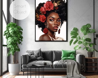 Interior Frame Mockup with Smart Object, 1 Frame, Wall Art Mockup, PSD Digital Download, Mockup Frame, Home Interior Mockup Template