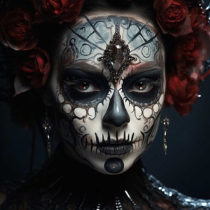 Halloween Woman Face, Download digitale JPG, Horror spaventoso, Woman Face Wall Art
