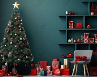 Christmas Red Green Backdrop, Background, JPG Digital Background, Digital Backdrops, Background Mockup, Digital Download