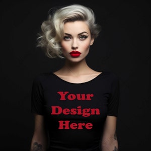 Zwart T-shirt Oman Mockup, JPG digitale download