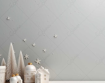 Christmas Gray White Background, JPG Digital Background, Digital Backdrops, Background Mockup, Digital Download