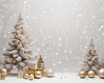 Christmas White Gold Backdrop, Gold White Background, JPG Digital Background, Digital Backdrops, Background Mockup, Digital Download