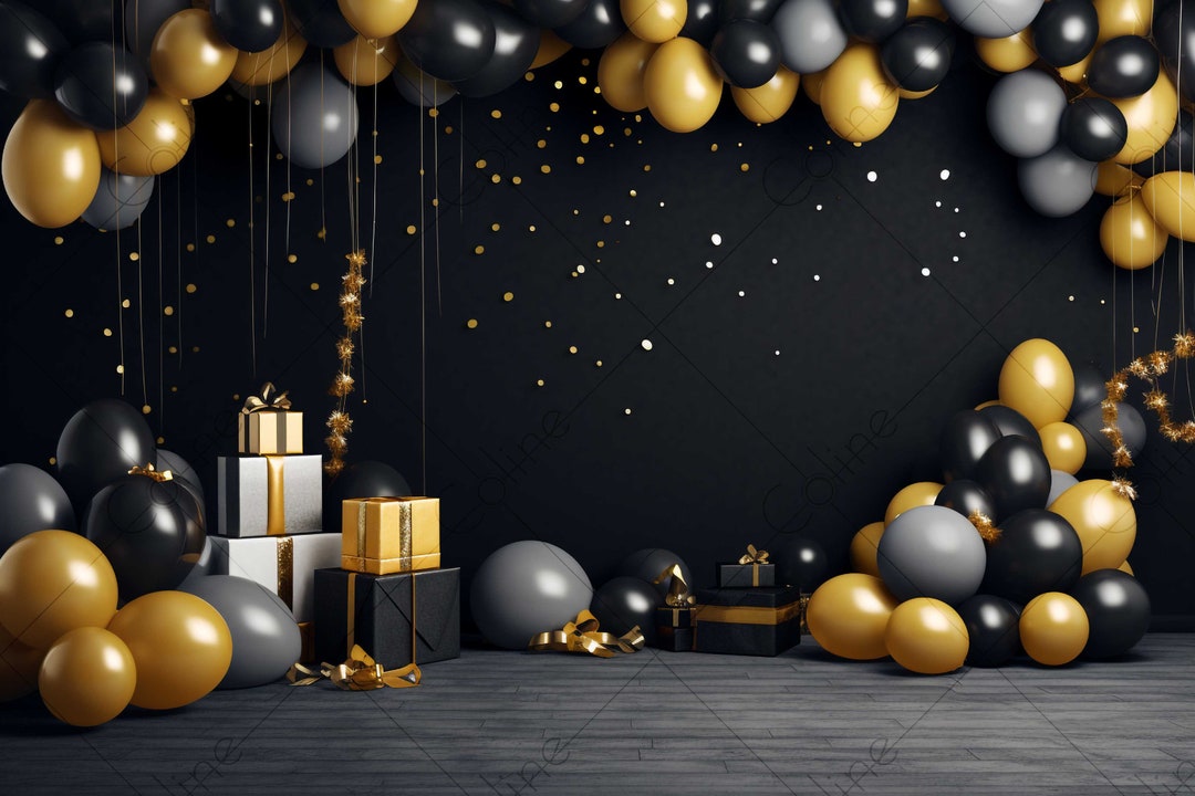 black background for birthday party