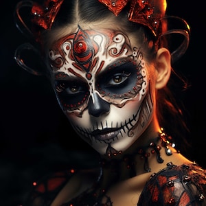 Halloween Woman Face, Download digitale JPG, Horror spaventoso, Woman Face Wall Art