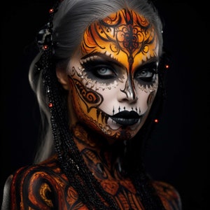 Halloween Woman Face, Download digitale JPG, Horror spaventoso, Woman Face Wall Art