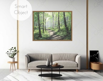 Styled Mockup, Wall Art Mockup, Living Room Mockup with Smart Object, Minimalistic Interior Mockup, Mockup Template