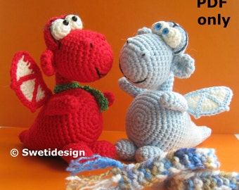 002 Madeleine el Dragón - Patrón de crochet Amigurumi - Archivo PDF Etsy