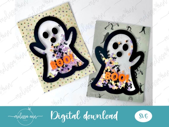 Halloween Ghost, Shaker Card SVG, File for Cricut, Halloween Shaker Card, Halloween Card SVG, Ghost Card SVG, Halloween svg, Ghost svg