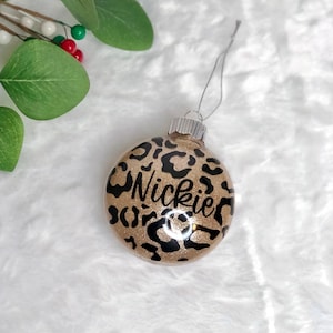 Leopard Print Ornament Personalized, Leopard Ornament Sets, Personalized Christmas Ornaments, Cheetah Ornament, Leopard Christmas Ornament