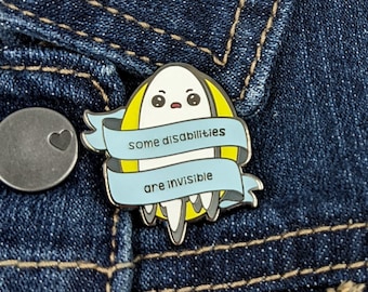 INVISIBLE DISABILITY PIN - Invisible Illness Pin, Chronic Illness Pin, Autoimmune Disease Pin, Mental Health Pin, Glow-in-the-Dark Pin
