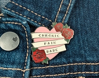 CHRONIC PAIN BABE Pin - Chronic Illness Pin, Chronic Pain Pin, Spoonie Hard Enamel Pin, Illness Awareness Pin, Rare Disease Awareness