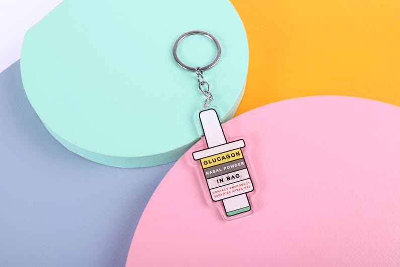 GLUCAGON IN BAG Diabetes Alert Keychain | Injection & Nasal Powder ...
