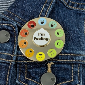 SPINNING ENAMEL PIN - Autism Pin, Nonverbal Pin, Mental Health Pin, Chronic Illness Pin, Chronic Pain Pin, I am Feeling Pin, Hard Enamel Pin