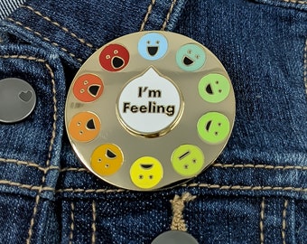 Spinning Mood Pin - Autism Pin, Nonverbal Communication, Mental Health Pin, Chronic Illness Pin, Chronic Pain, Symptom Tracker, Mood Tracker