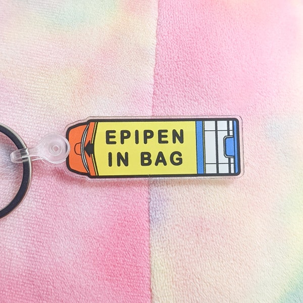 EPIPEN IN BAG Keychain - Epipen Alert, Allergy Keychain, Allergy Awareness, Allergy Alert, I Carry an Epipen Keychain, Allergen Keychain