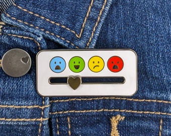 Pin esmaltado deslizante de Zonas de Regulación - Herramienta didáctica sobre Zonas de Regulación, Ayuda para la enseñanza, Pin de autorregulación