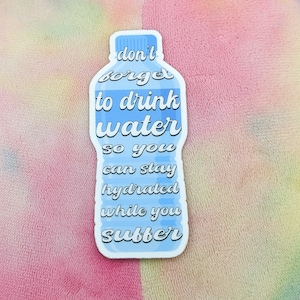 DRINK WATER Funny Chronic Illness Sticker - Invisible Illness Sticker, Chronic Disease Sticker, Autoimmune Disorder Sticker, Stay Hydrated