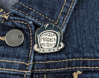 RESPEKTiere meinen Space Pin - Bitte respektiere meinen Space Pin, Personal Space Pin, Pin für psychische Gesundheit, Pin für psychische Gesundheit, Glow-in-the-Dark Pin