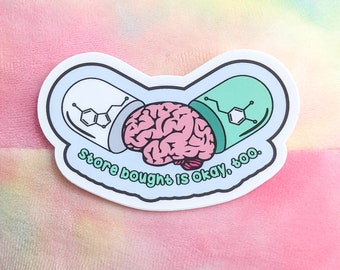 STORE GEKAUFT SEROTONIN und Dopamin Aufkleber - Depression Aufkleber, Serotonin Aufkleber, Dopamin Aufkleber, Aufkleber für psychische Gesundheit, psychische Gesundheit