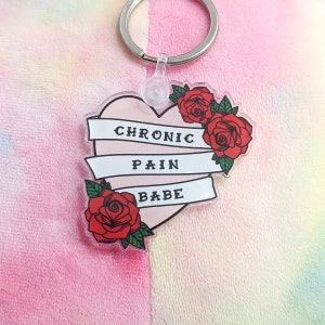 CHRONIC PAIN BABE Schlüsselbund - Chronische Krankheit Schlüsselbund, Chronischer Schmerz Schlüsselbund, Spoonie Schlüsselbund, Krankheitsbewusstsein, Seltenes Krankheitsbewusstsein