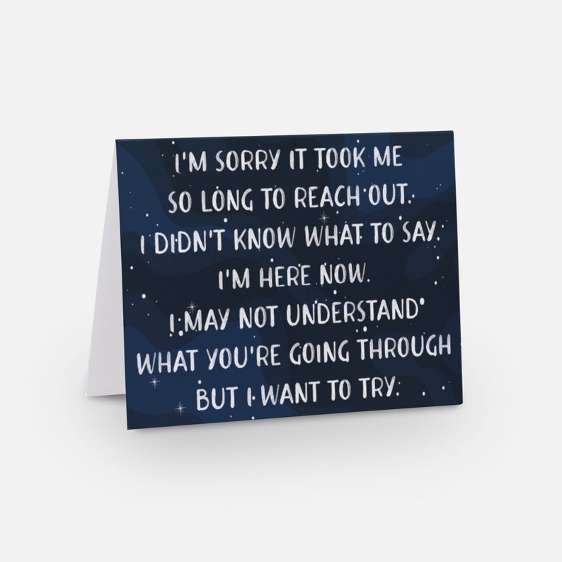 I'M SORRY I Didn't Know What to Say CARD - Mental Health Card, Mental ...
