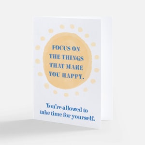 FOCUS on HAPPINESS CARD - Tarjeta de Salud Mental, Regalo de Salud Mental, Tarjeta de Enfermedad Mental, Tarjeta de Depresión, Tarjeta de Ansiedad, Asuntos de Salud Mental