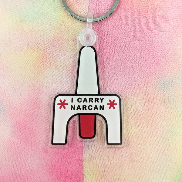 I CARRY NARCAN Keychain - Narcan in Bag Keychain, Narcan Saves Lives, Narcan Keychain, Naloxone Keyring, Naloxone in Bag, End the Stigma