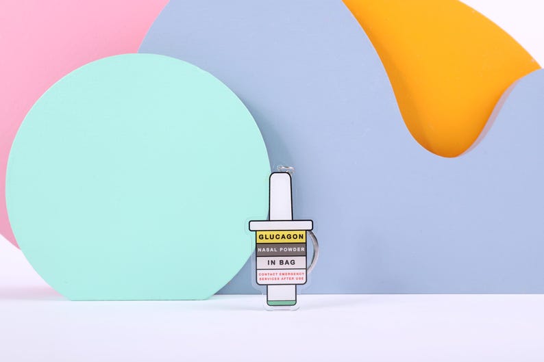 GLUCAGON IN BAG Diabetes Alert Keychain Injection & Nasal Powder