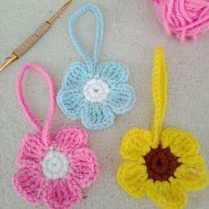 Flower knitting pattern Home decoration Bag decoration Car decoration image 1