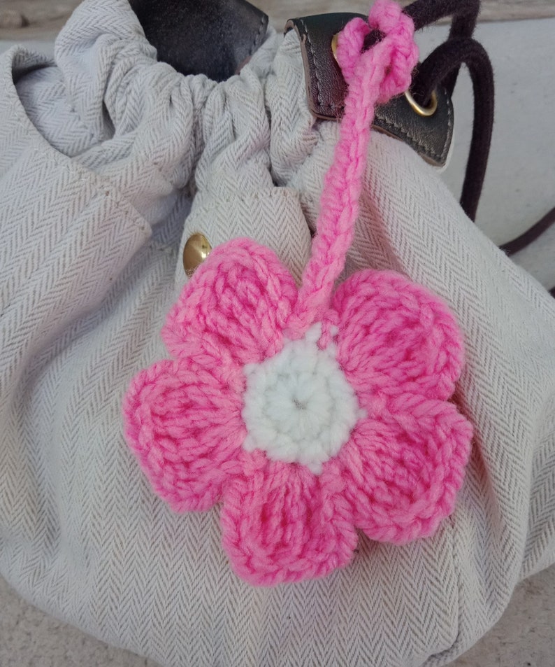 Flower knitting pattern Home decoration Bag decoration Car decoration image 4