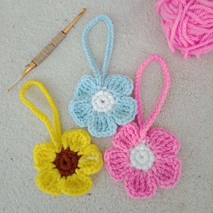 Flower knitting pattern Home decoration Bag decoration Car decoration image 7