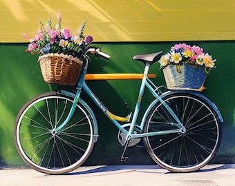 Bicycles, AI watercolors, AI art, digital art, prints,